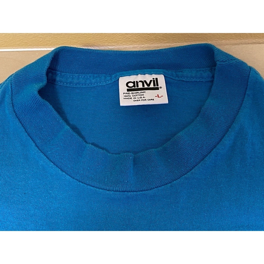 Vintage Turquoise Texas L Anvil T-shirt Single Stitch USA Southwestern - Picture 5 of 11